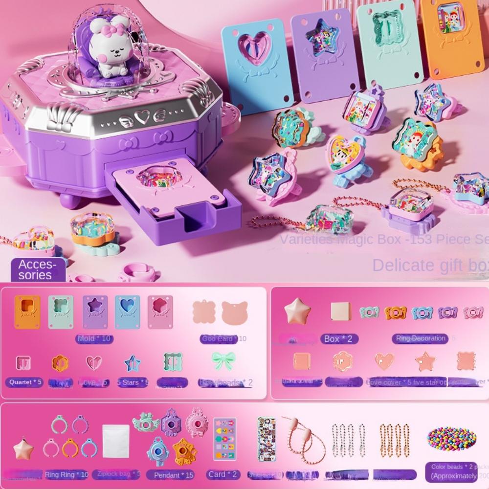 Rabbit Magical Goo Card Gift Box 3D Goo Card Full Set Stickers Cute Goo Card Sticker Set  Girls