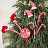 Elf Leg Candy Cane Tree Decorations: Christmas Lollipop Sticks for Tree Arrangements and Decor Inserts