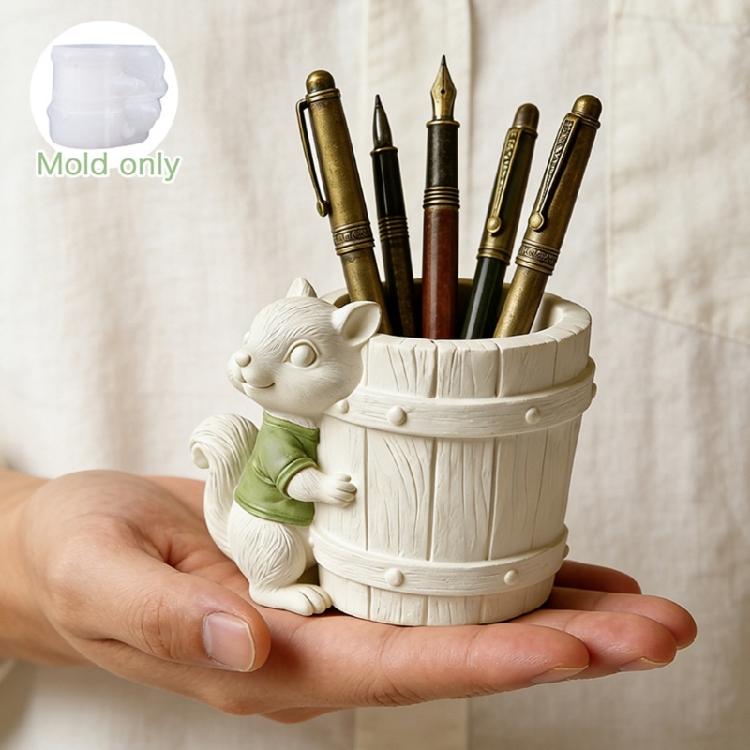 Squirrels Planter Silicone Mold Flower Pot Concrete Mold Cements Gypsum Mold DIY Flower Vases Epoxy Casting Mold Gift