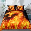 Flame Dragon Digital Printing Three-Piece Set, Sheet Quilt Cover Home Textile Sheet Kit
