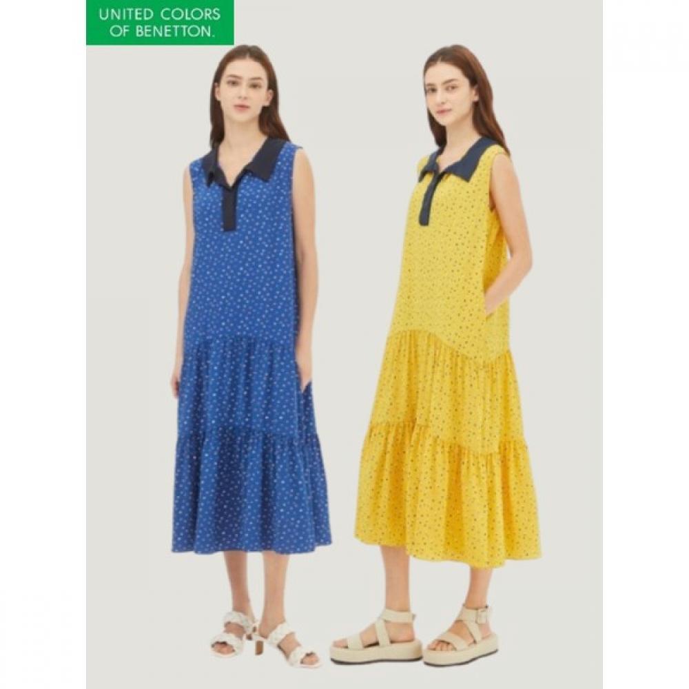 

Benetton Collar Color Print Dress Baop72331 YE/42