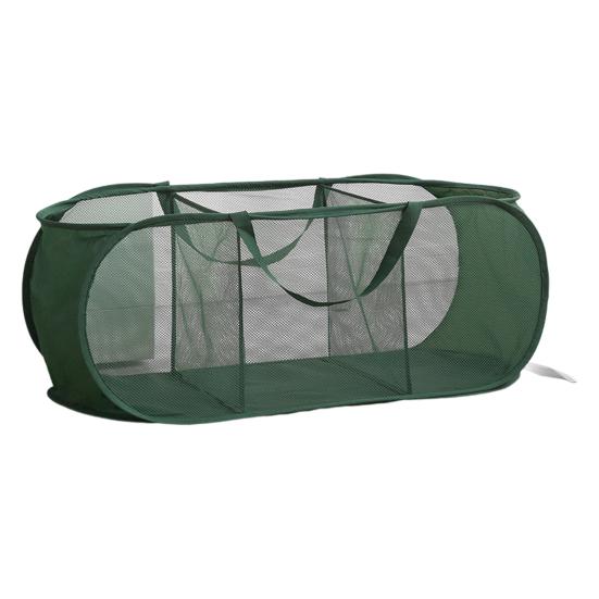 Mesh Foldable Laundry Basket 3 Compartments Large Capacity Foldable Design Lightweight Portable