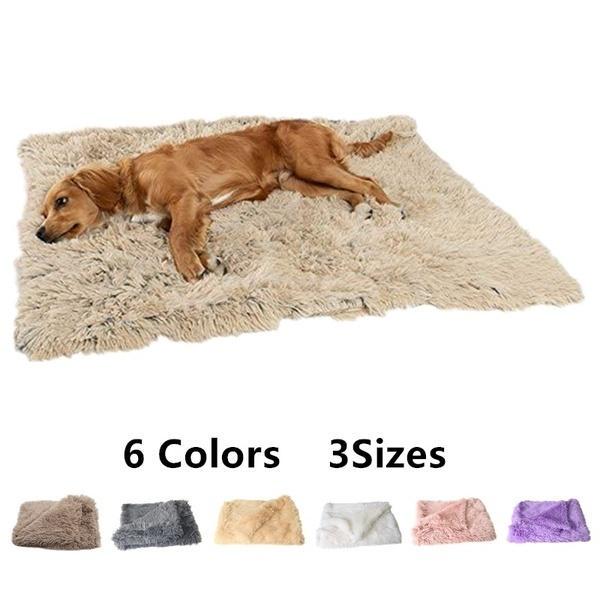 Buy Fluffy Soft Dog Plush Blanket Cat Dog Warm Pet Calming Bed Mat