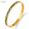 Geometry Jewelry Black Blue Enamel Bangles & Bracelets for Women Charm Bangles Stainless Steel Rose Gold Color Bangles