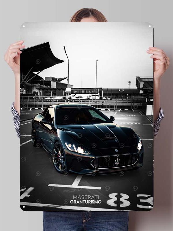 Maserati Classic Car Metal Poster Bedroom Decoration Living Room Decor Men Custom Metal Tin Signs for Garage Wall Art Decoration