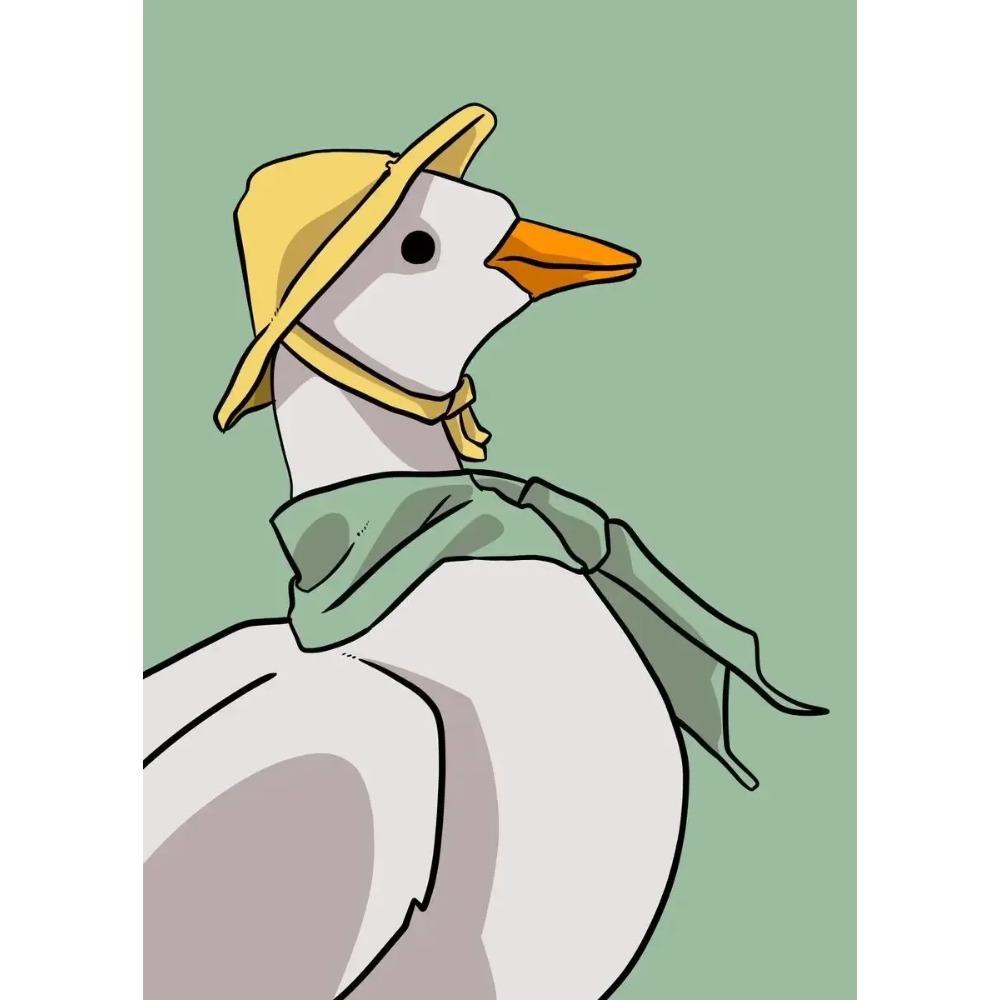 

Canvas Painting Funny Memes Duck Posters and Prints Modern Lovely Duck Wall Art Picture for Living Room Home Bedroom Cafe Decor 21X30CMNo Framed