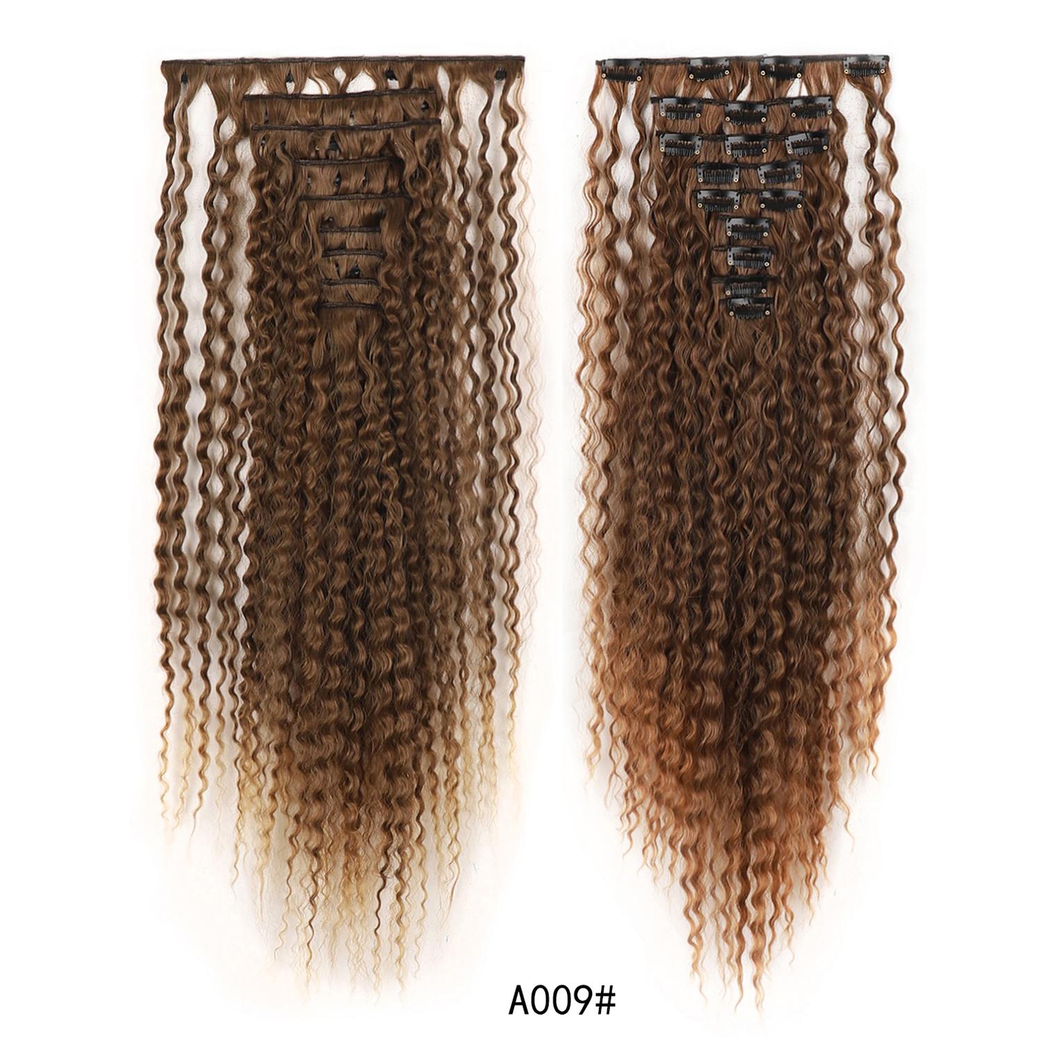 

Длинные вьющиеся синтетические накладные волосы на клипсах 9шт/комплект шиньон