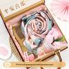 Elegant Scarf & Sandalwood Comb Gift Set with Bouquet