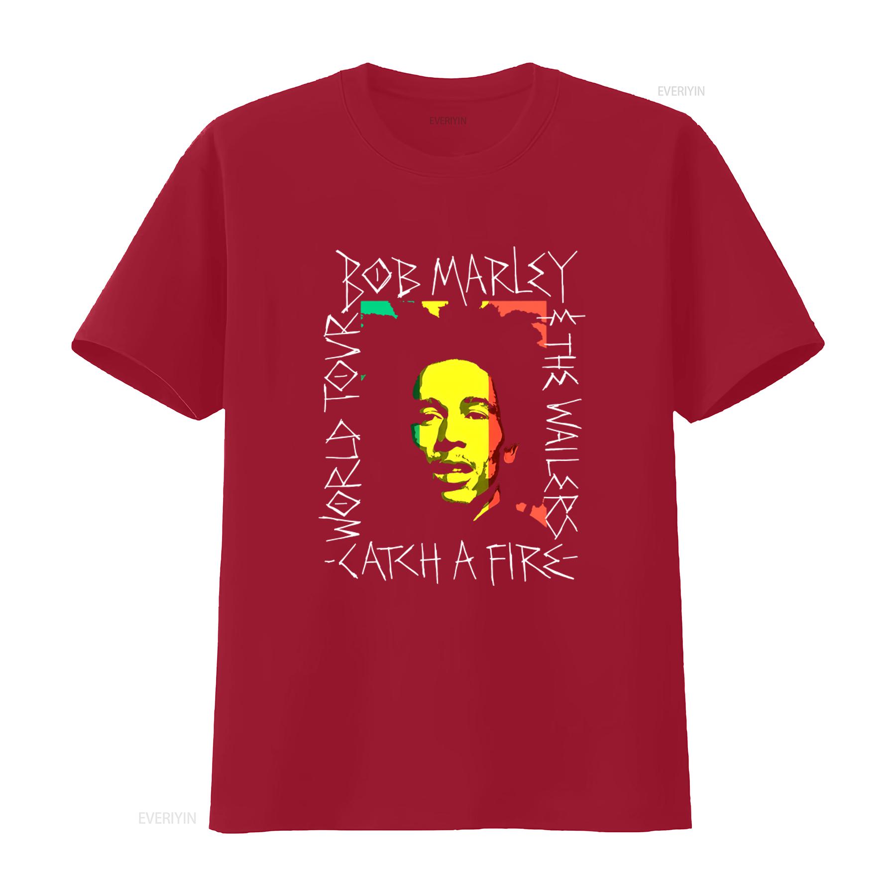 Zion Bob Marley The Wailers Catch A Fire World Tour T Shirt Sz Medium vintage Washed designer clothes Breathable Soft homme S