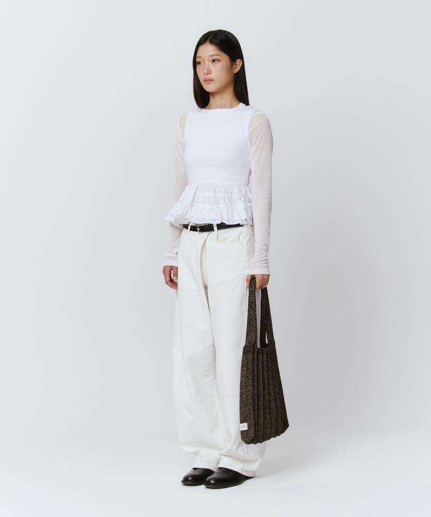 Pleatsmama New Shoulder Bag Glitter Black Brown