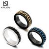 Punk Cuban Chain Rings for Men Stainless Steel Biker Finger Ring Hip Hop Jewelry Male Charms Gift Turnable Anillos