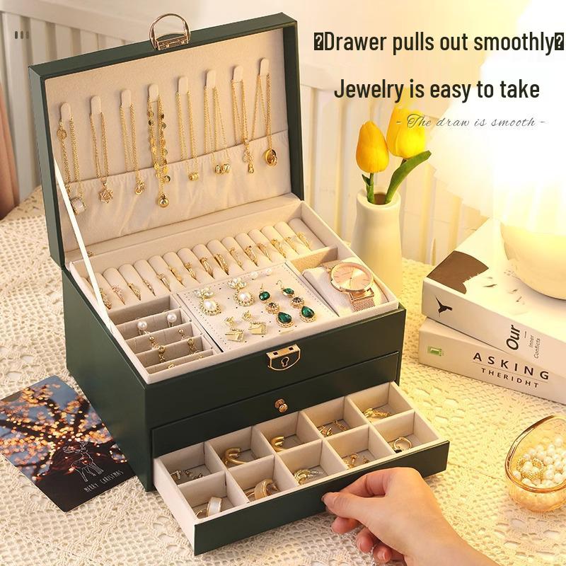Luxury Anti-Oxidation Jewelry Storage Box: Large Capacity for Rings, Earrings, Necklaces, and Bracelets