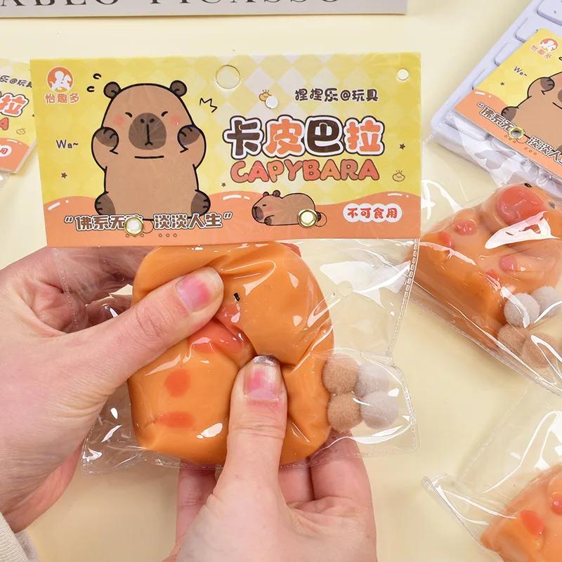 Capybara Klämleksak Långsamt Återgående Sensorisk Fidget Stresslindring för Vuxna Barn Flytande Kreativitet Söta Gåvor Rolig Skrivbordsdekor