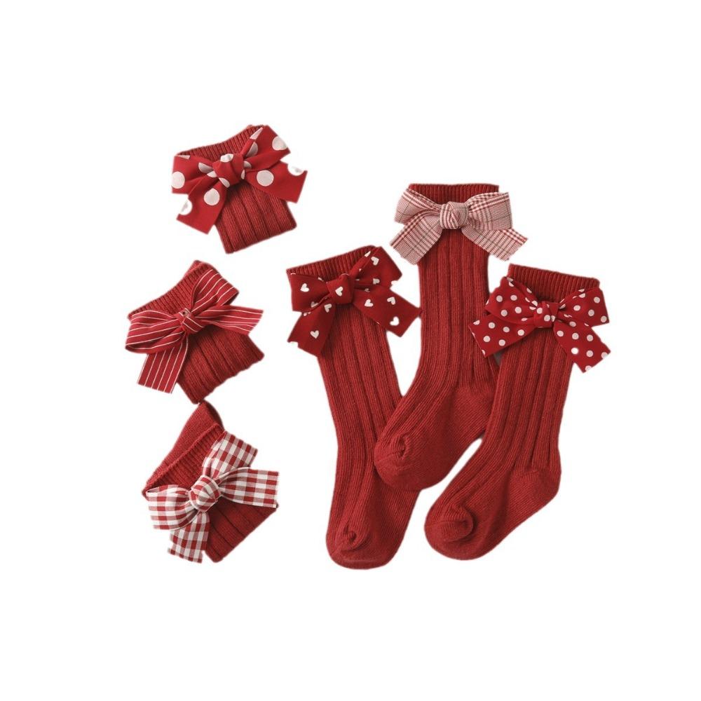 Bowknot Toddler Hosiery Casual Bow Middle Tube Socks New Red Socks Children