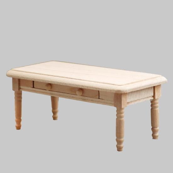 1:12 Coffee Table Vivid Appearance Long-lasting Wooden Lovely Fairy Garden Furniture Table Ornament Photography Props