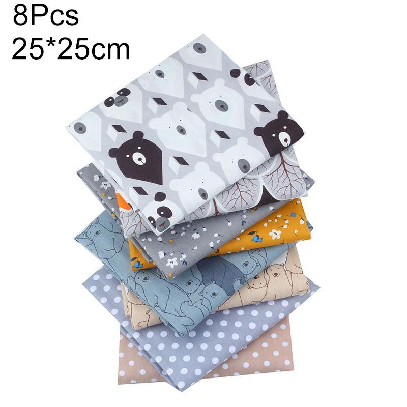 

6/7/8 шт. Клаптева тканина 25x25 см Друкована DIY Квілтинг Шиття Матеріал 40x50 см Бавовняна тканина Набір Твілове переплетення 25*25cm/8PCS