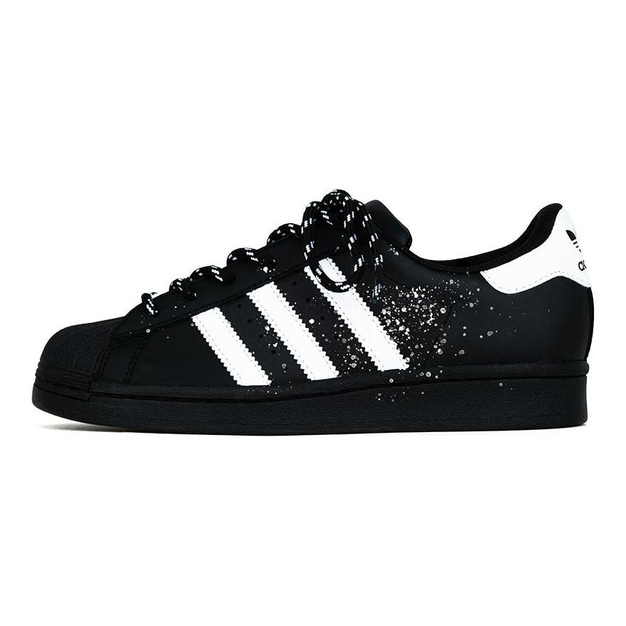 Adidas Originals SUPERSTAR Starry Sky Knight Abrasion Resistant Low top Skateboard Shoes Unisex Black White EG4959(Team562-)