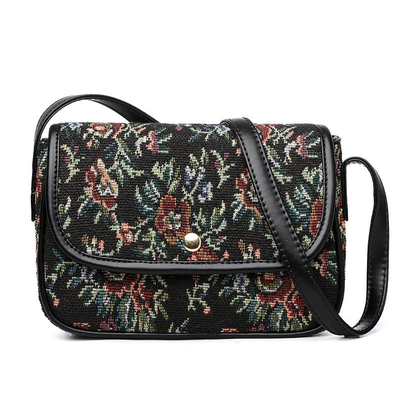 Premium small bag women s bag new niche retro fabric messenger bag women s shoulder underarm small square bag