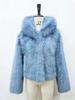 Y2k Winter Pink Imitation Fur Coat Elegant Big Fur Trim Hood Women's Jacket Warm Plush Cropped Sweet Lady Faux Fur Coat  2026