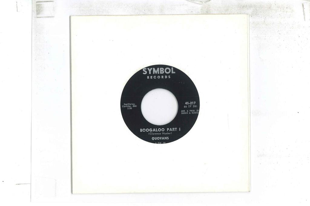 7inch Record QUOVANS  Boogaloo Part 1  Boogaloo Part 2 45217 SYMBOL 1966 US SoulFunk Used