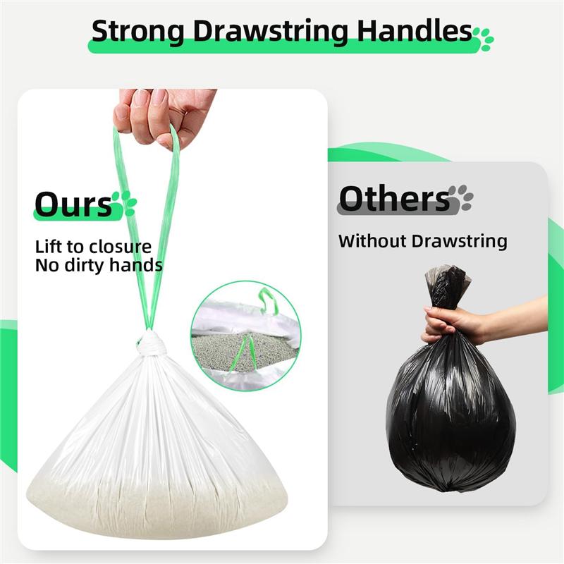 T02C!Litter Box Liners Compatible With Petx Scoopfree Self-Cleaning Box 20 Count Drawstring Cat Litter Waste Bags For Tray Durab