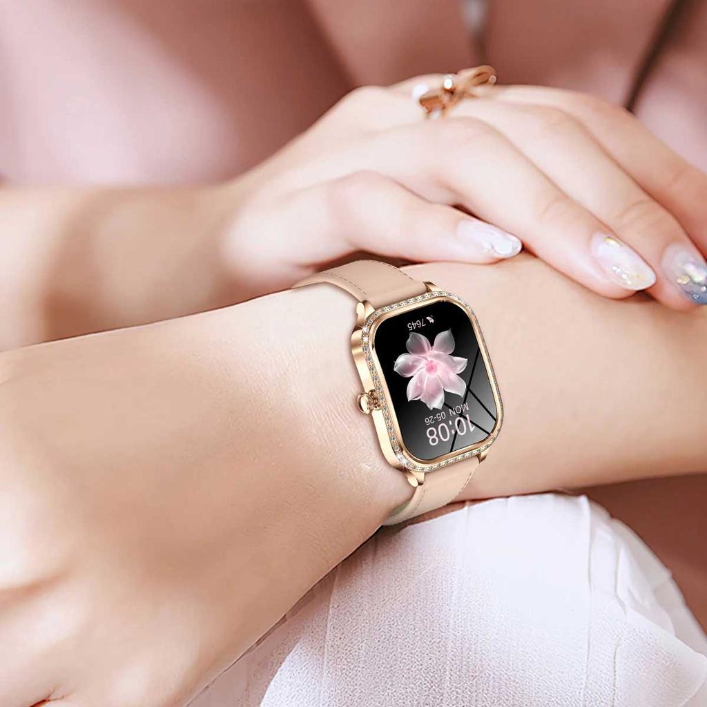 2025 New GPS Track Smart Watch Ladies 466*466 HD Screen Heart Rate Blood Pressure BT Call Smartwatches Women For Android IOS