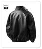 Mens Pu Leather Jacket Stand Collar Loose Retro Motorcycle Casual Outerwear