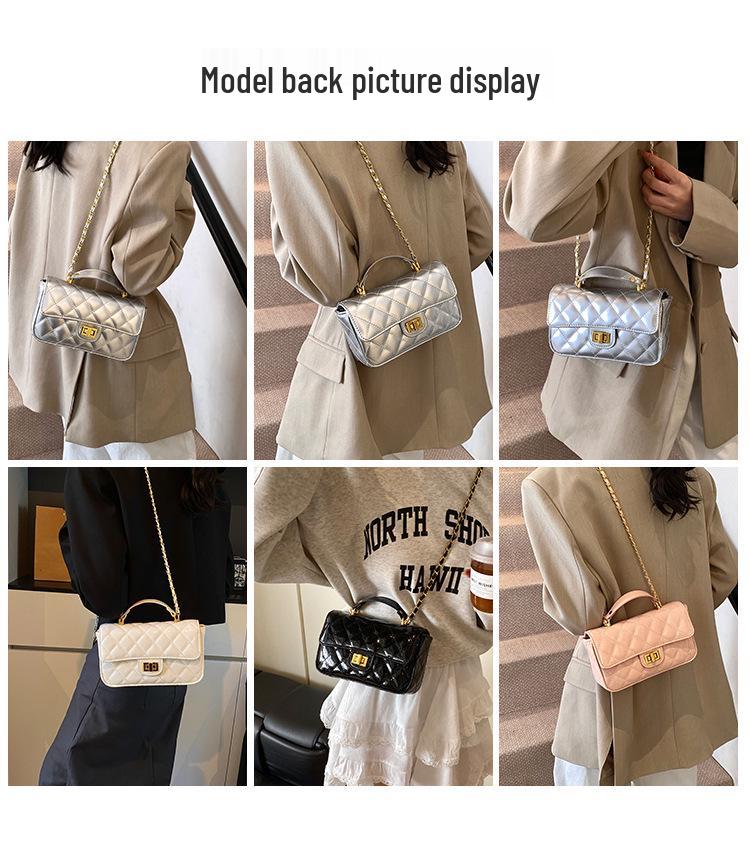 2025 Little Xiangfeng Argyle Chain Luxury Square Handbag - Women's Single Shoulder Crossbody Bag