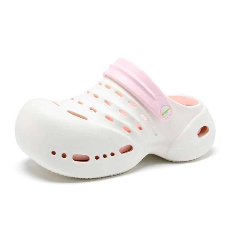

Hole shoes women s thick-soled heightening outer wear non-smelly foot cool slippers non-slip and wear-resistant beach sandals 35-36 білий