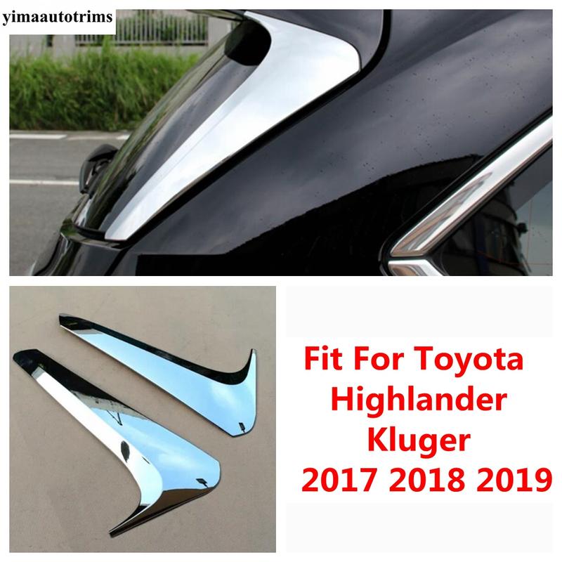 Rear Window Spoiler Wing Bezel Panel Sequin Cover Trim For Toyota Highlander Kluger 2017 -  ABS Chrome Accessories Exterior