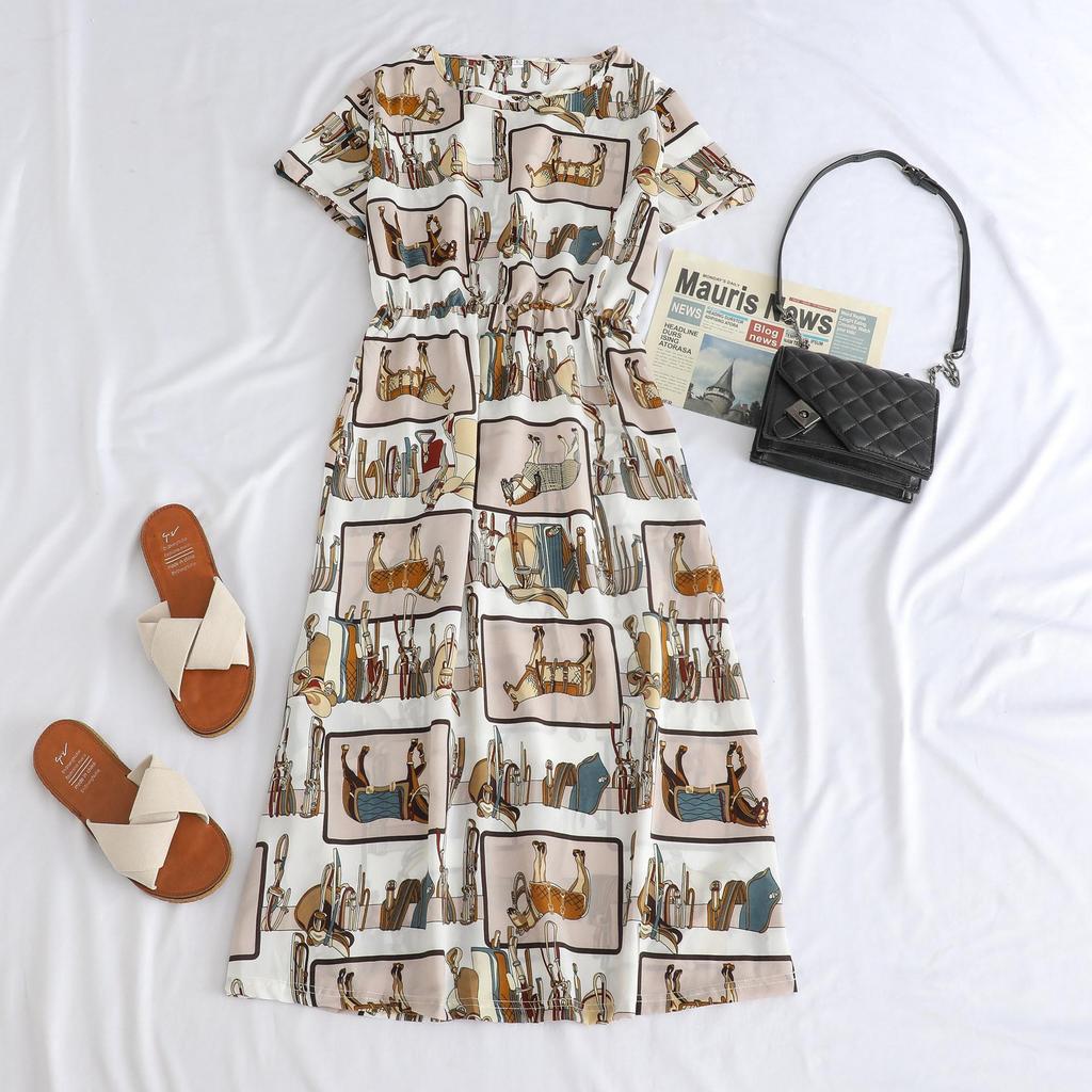 Southeast Asia Elegant Age-Reversing Midi Dress for Middle-Aged Women