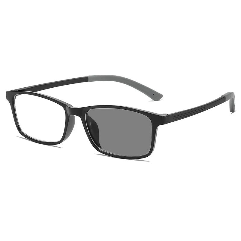 Ultra Light TR90 Photochromic Reading Glasses Sports Style Anti Slip and Anti Blue Light Glasses Outdoor Cycling Sun Protection