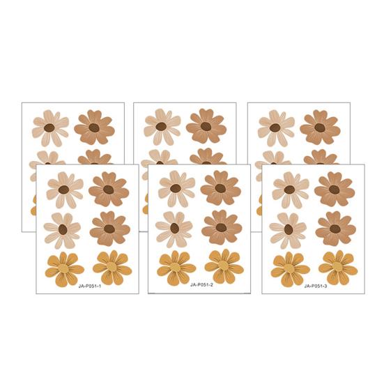 6Pcs Daisy Wall Stickers Self-Adhesive Vinyl Wall Decals Waterproof