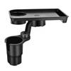 Solvanta Car Drink Holder with Easy Smartphone 28cm X 23cm X 23cm Tray, Multifunctional, Snack-Compatible, Non-Slip Design, Installation, Storage,