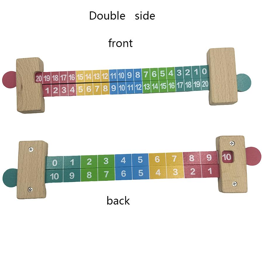 1 Pc Children Wooden Math Arithmetic Toys Teaching Addition Ruler Educational Number Toys for Kids Gift Teaching Aids