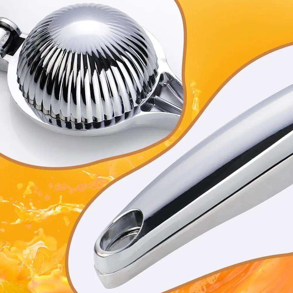 Manual Lemon Squeezer and Metal Citrus Juicer - Citrus Juicer and Lemon Juicer with Curved Handle Hand Press -Kitchen Handheld M