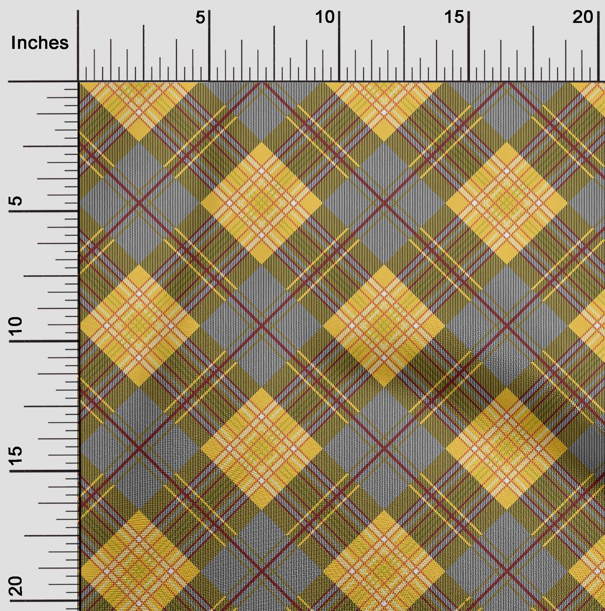 

OneOone Cotton Flex Fabric Tartan Тканина для декору в клітинку з принтом BTY 40 дюймів 42 Inch Wide - Viscose Chiffon жовтий