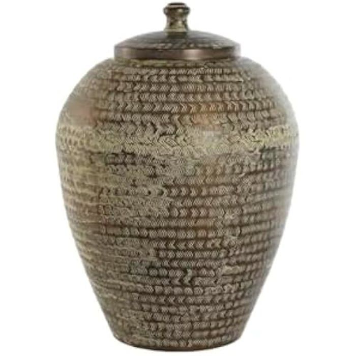 Vase - HOME ESPRIT - Vert Aluminium - 40 x 40 x 49 cm - Objets décoratifs - Contemporain