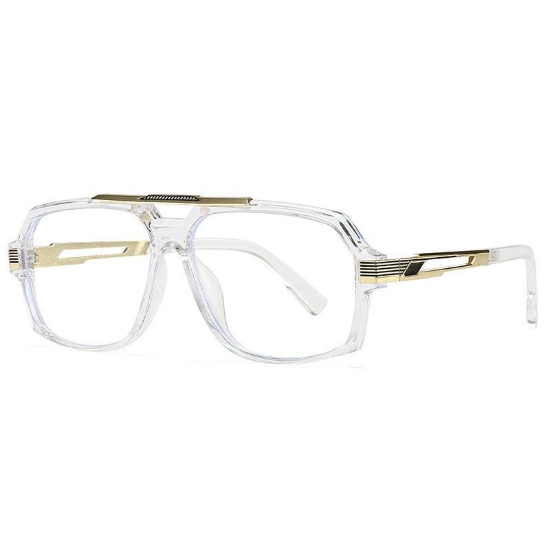 

New Vintage Male Double Bridge Square Sunglasses Classic Design Women Men Luxury Sun Glasses High Quality Big Frame Shades Uv400