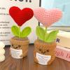 Positive Energy Heart Sunflower Handmade Knitted Emotional Support Crochet Doll Hug Pocket With Positive Card Decoration Gifts