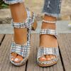 Mode 2025 Sommer neu große Größe dicker hoher Absatz Sandale Damen 2025 Sommer neu TEUM explosiv leicht Damen tragen Sandalen