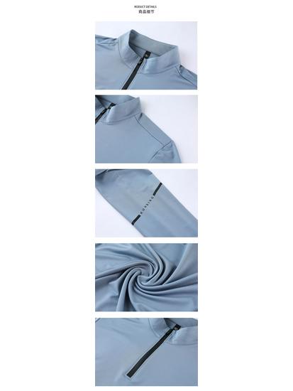 Quick Dry Half-Zip Long Sleeve Running Shirt with Moisture-Wicking Technology