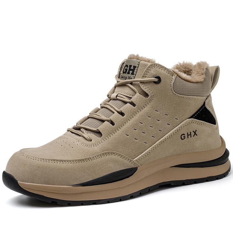 Herren Arbeits-Sicherheitsschuhe Herbst Winter Warm Unzerstörbar Stahlkappe Arbeitsstiefel Anti-Quetsch-Arbeitssneaker Schützende Sicherheitsschuhe