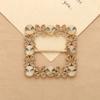 1 X Square Rhinestone Crystal Buckle Fit With Wedding Ribbon