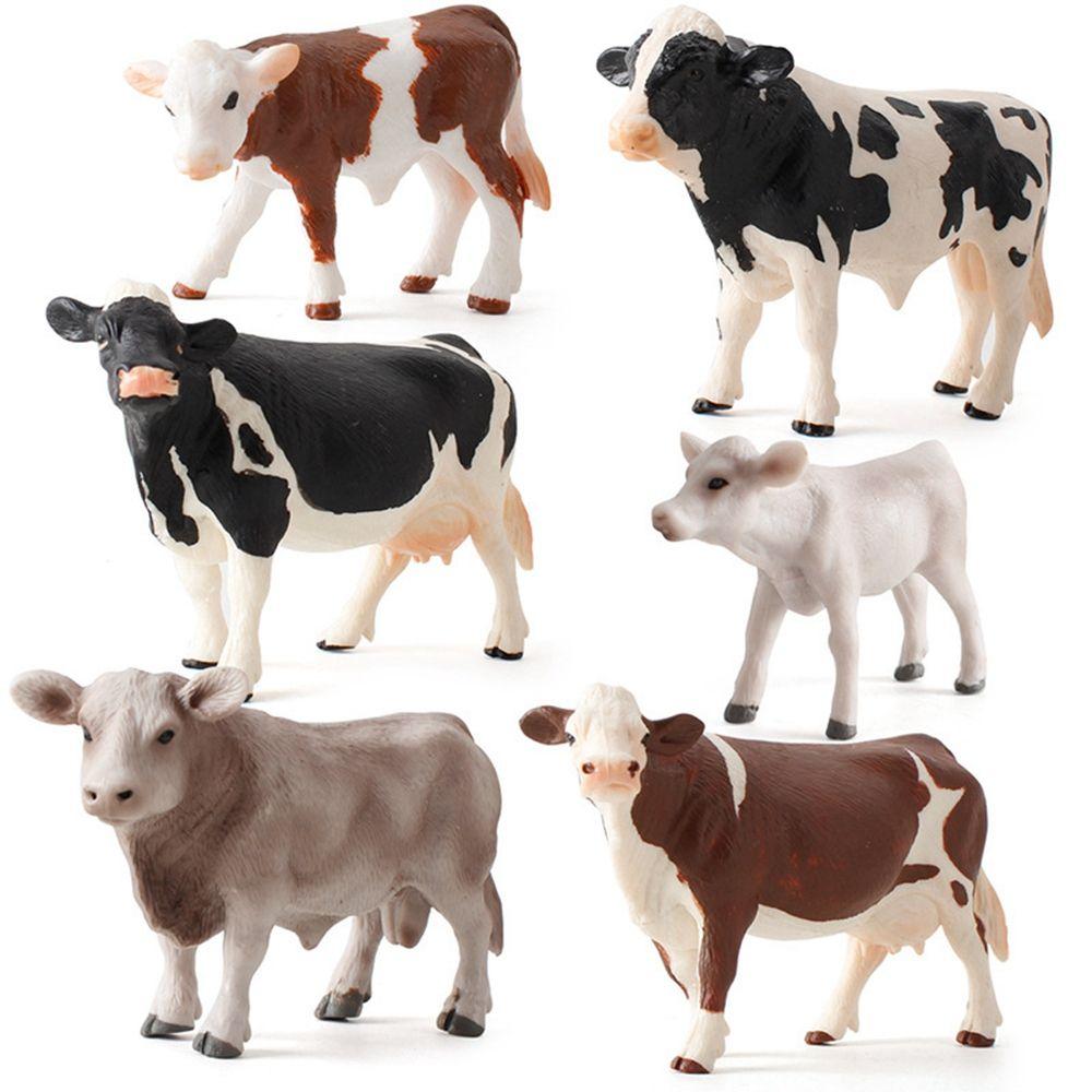 Ornaments for Children Baby Simulated Cattle Animal Figurine Cow Models Educational Toys Home Decor