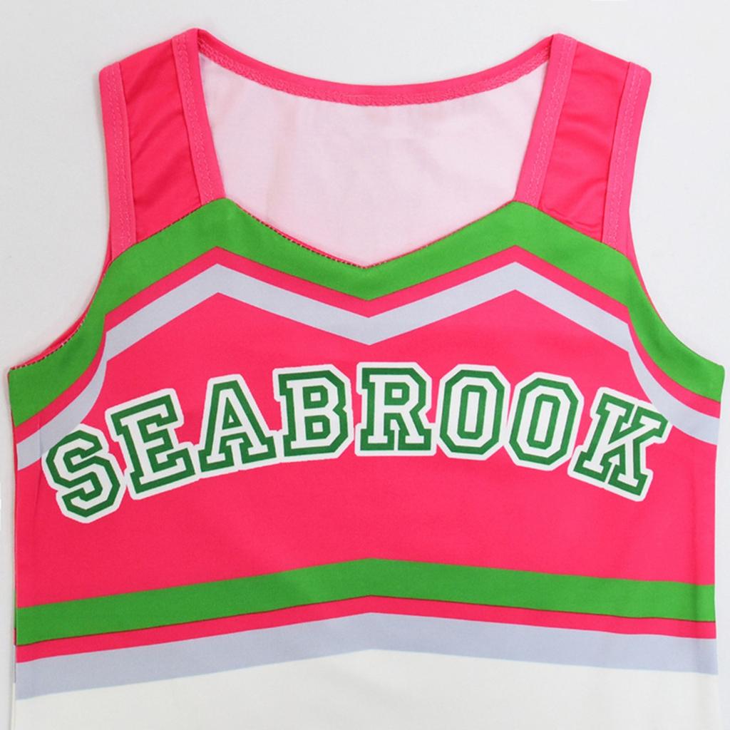 Girls Cosplay Costume Cheerleading Two-Piece Dress Youth Vest Pleated Skirt Performance Costume