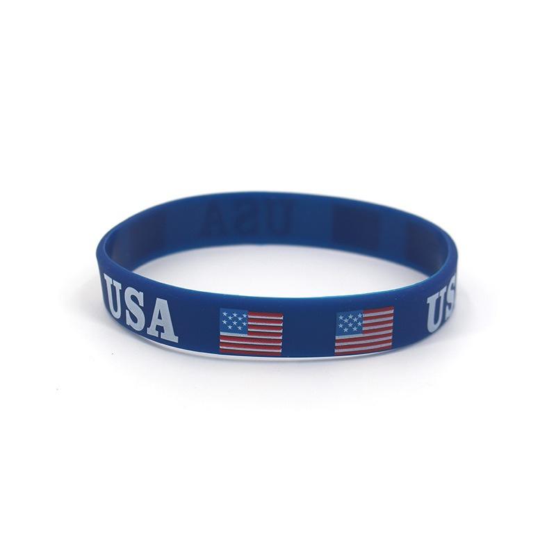 Paquete de 6 Pulsera de Goma Love USA Bandera Estrellada Americana Impresa para Celebrar el Día de la Independencia Pulsera de Silicona
