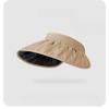 Summer Women'S Sunshade Uv Resistant Empty Top Sunshade Hat Large Brim Sunshade Face Black Rubber Shell Hat Dual-Use Headband