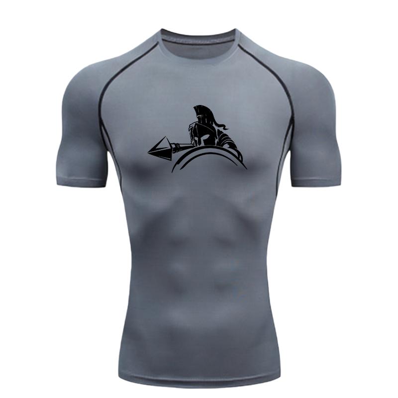 Spartan Warrior  Men's Sports T-shirt Training Fitness Compression Quick Dry Short Sleeve T-Shirt Rashgard Tops