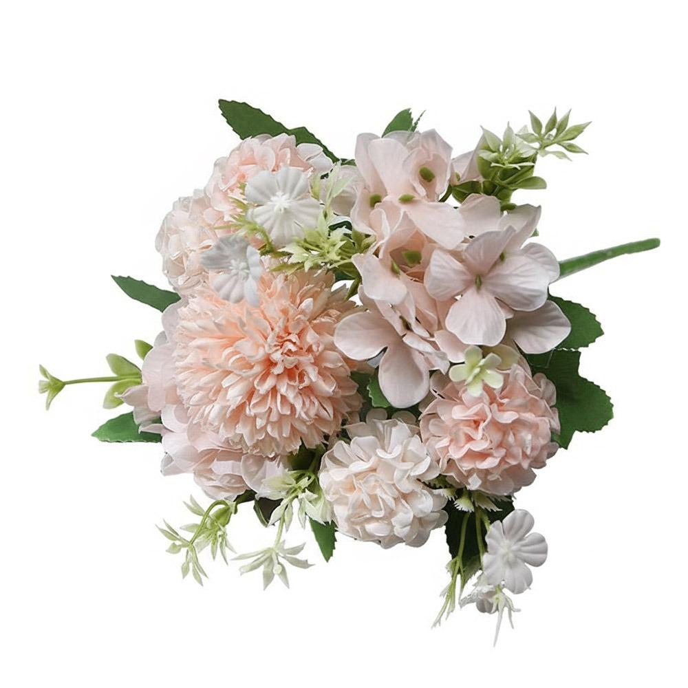Multicolor Hydrangea Artificial Flowers 5 Forks Bridal Bouquet NEW Floral Arrangement  Gift бежевый